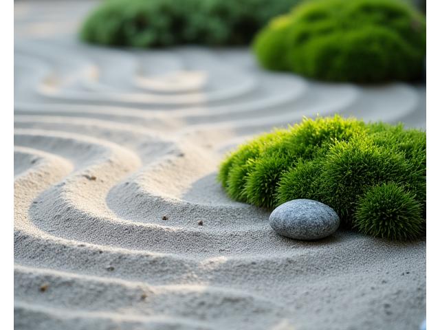枯山水と苔が美しい伝統的な日本庭園デザイン