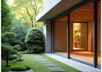 現代住宅の庭に調和する洗練された日本庭園