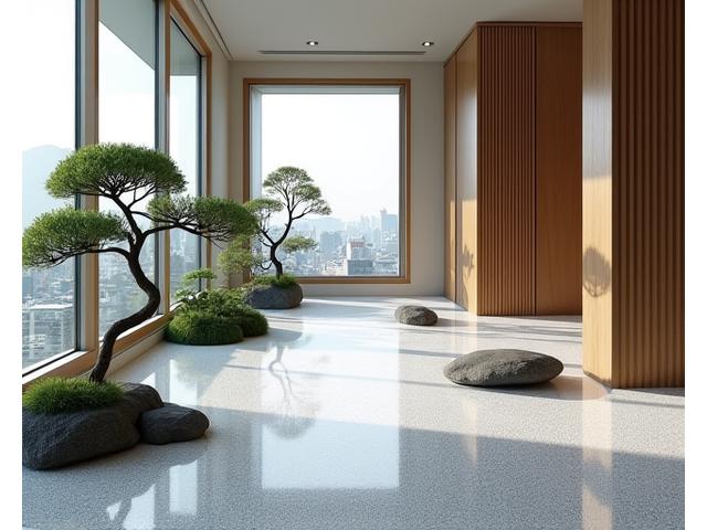 都心オフィス内の禅庭