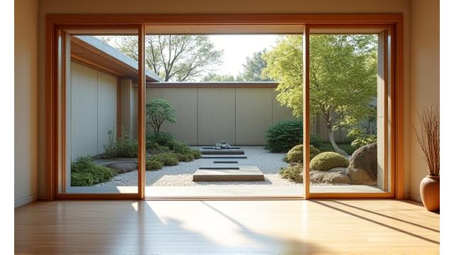 住宅に隣接する茶庭空間