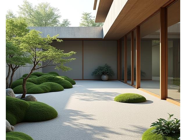 簡素な現代茶庭